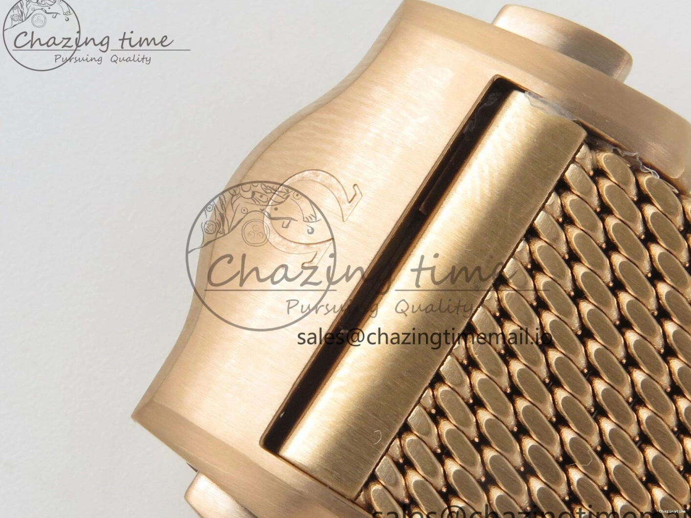 0510 Stylish Seamaster 300M Diver Rose Gold VSF 1:1 Best Edition Black Dial on Mesh Bracelet A 7662